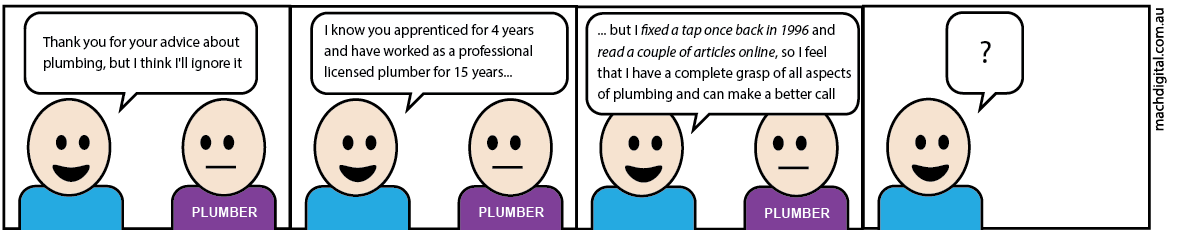 Comic strip 4 - If Plumbers Had to Work Like Digital Marketers